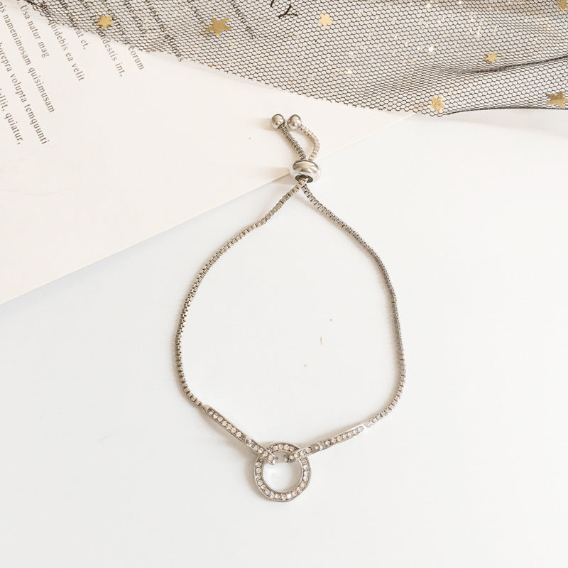 Crystal Zirconia Armband Bracelet Adjustable Chain Link Arm Jewelry Anniversary Engagement Gift Celebration In