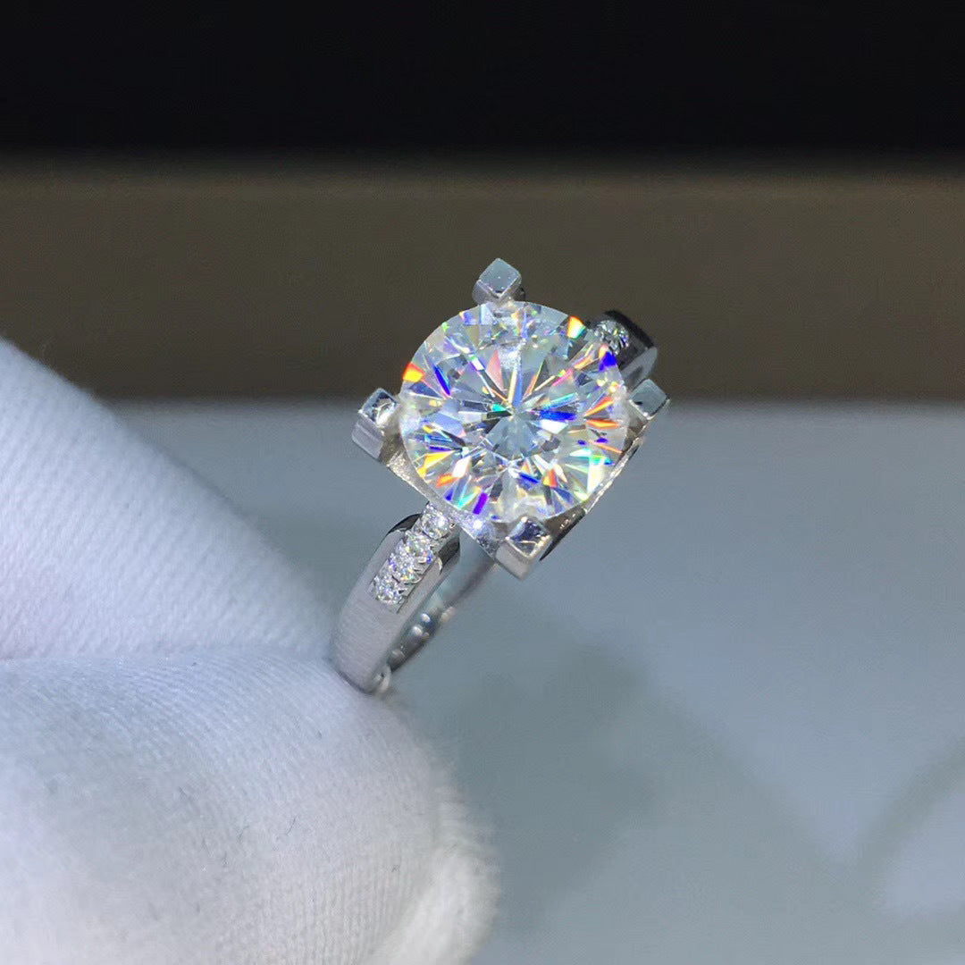 Bull Head Ring With Copper Base Geometric Diamond Inlay And Sterling Silver Gem Inlays For Women Wedding Gifts