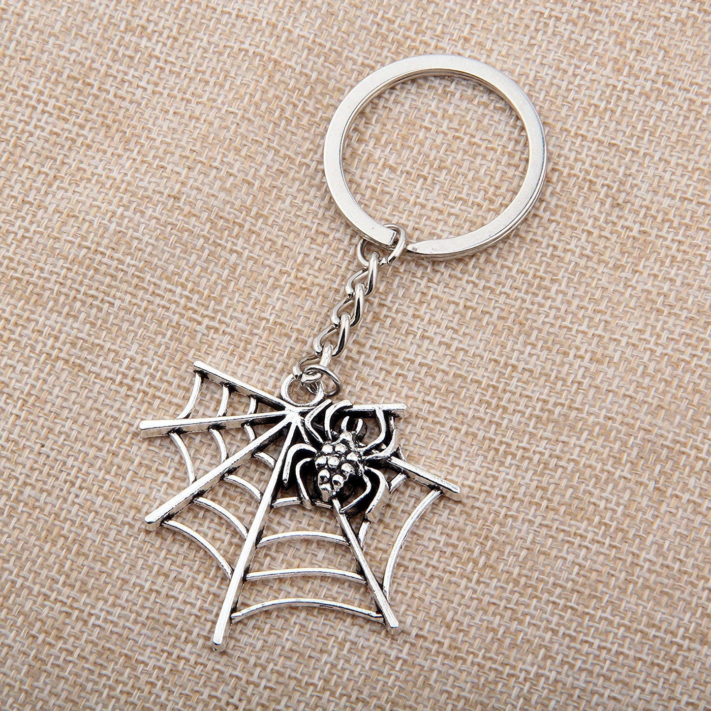 Spider Web Keychain Zinc Alloy Pendant Key Chain Halloween Gift Christmas Valentines Days Birthday Party Favors