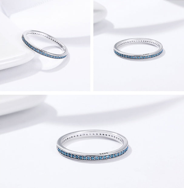 Women 925 Sterling Silver Ring With Zircon Lightweight Fashion Band Daily Wear Thin Minimalist Everyday Chic