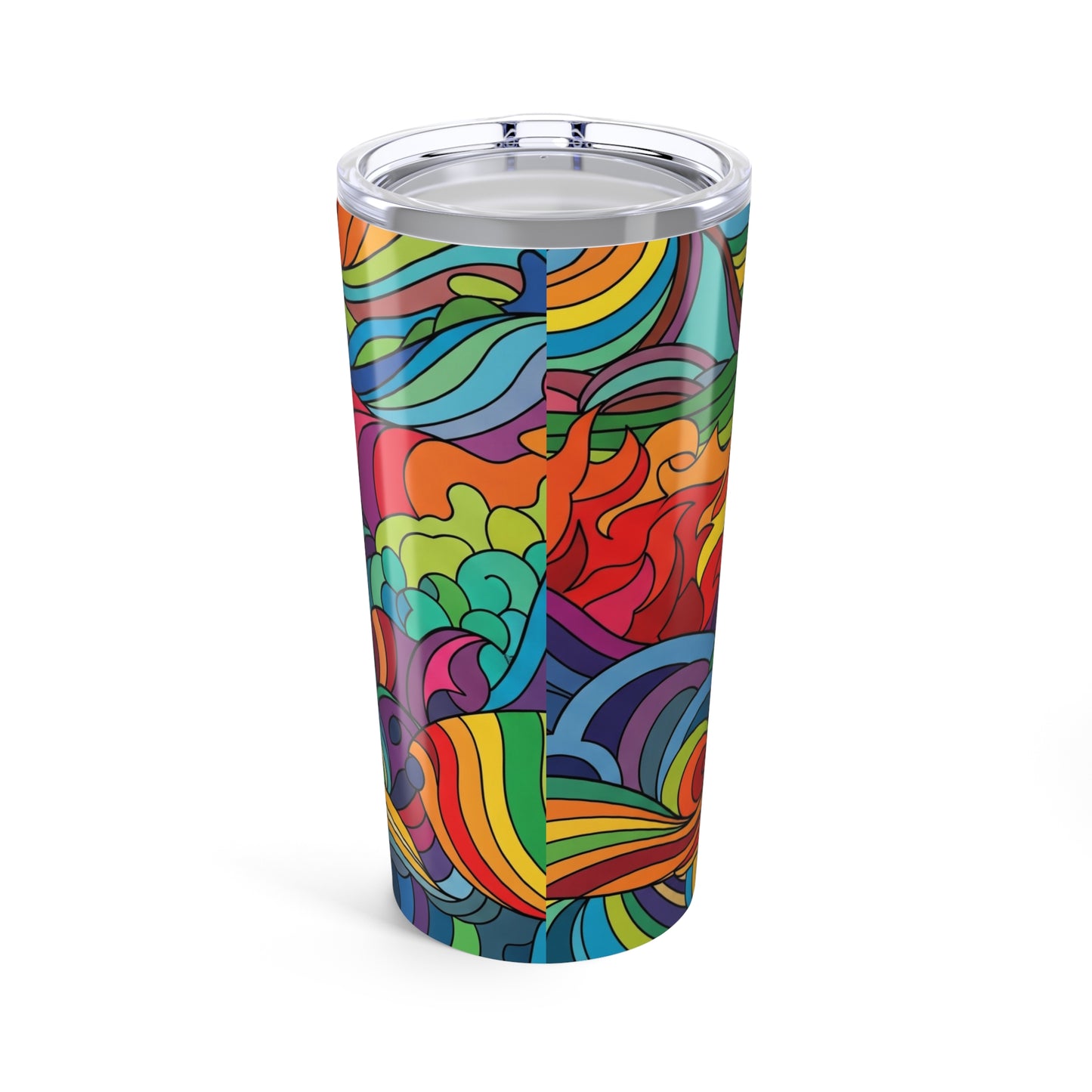 20oz Stainless Steel Tumbler With Double Wall Insulation Spill Resistant For Hot And Cold Beverages Printed Art