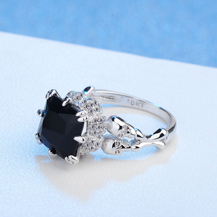 Mens Womens Skull Ring Copper Plated Zirconia Stone European American Fashion Jewelry Durable High Quality New