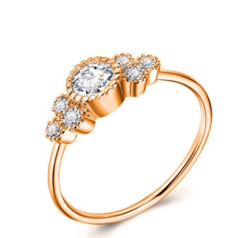 Copper Zircon Gemstone Ring For Women Engagement Band