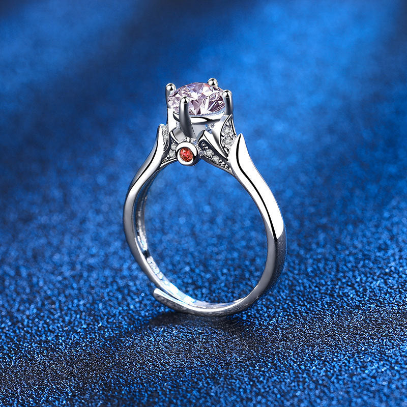 Womens Adjustable Copper Ring Crown Design With Moissanite Inlay AAA Zircon Imitation Geometry Couple Ring AAA