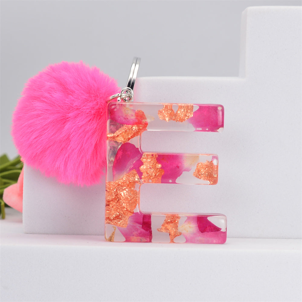 Resin Alphabet Initial Keychain A To Z Drip Glue Korean Style For Women And Girls Lightweight Resin Charm Gift