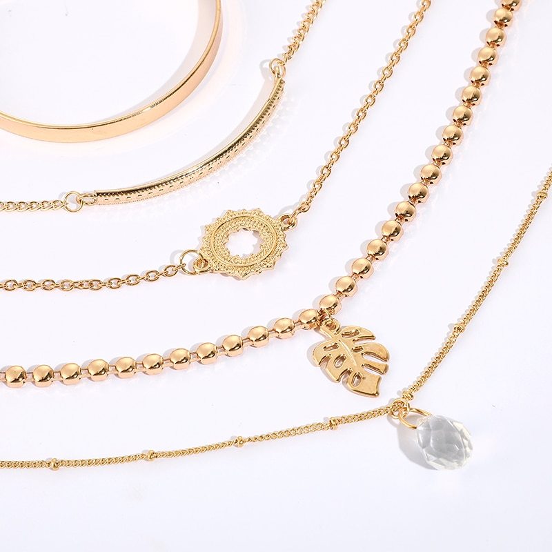 Retro Geometric Alloy Bracelet Set With Sparkling Crystals Five Piece Jewelry For Wedding And Gift Ideal For Bridesmaids