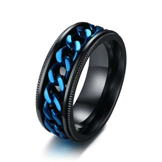Men Stainless Steel Ring Geometric Design European Fashion And American Fashion Style Gift For Festivals For Him
