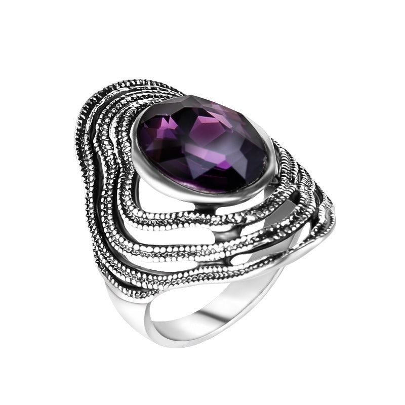 Womens Irregular Hollow Ring Alloy Jewelry Gift For Her