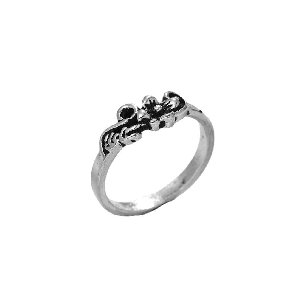 Dragon Tortoise Tail Ring Unique Geometric Alloy Statement Ring for Women and Men Unisex Electroplated New Design