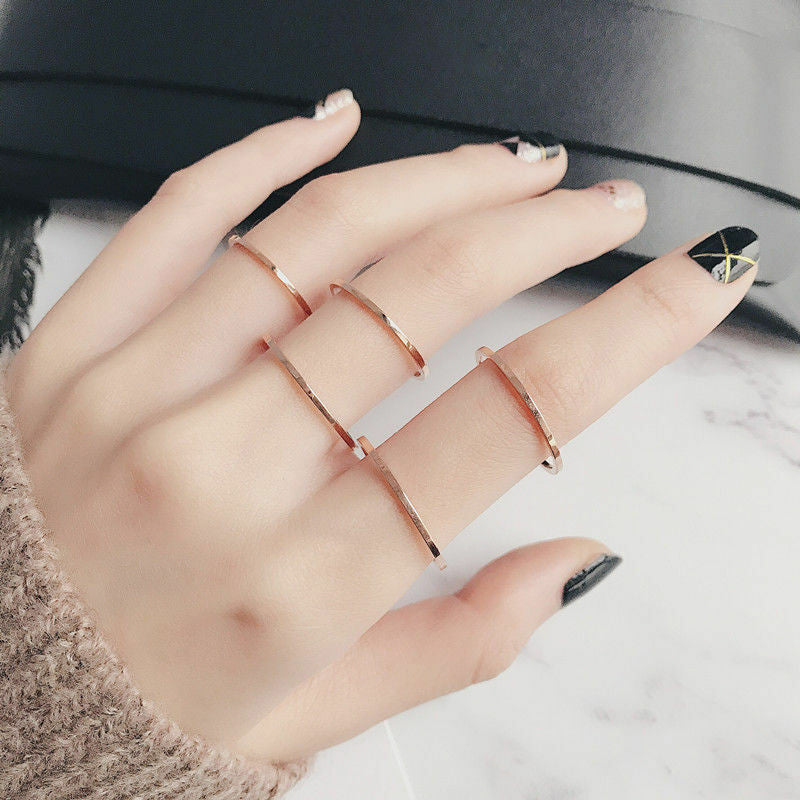 Womens Glossy Circle Ring Electroplated Copper Band Simple Elegant Design For Everyday Wearing Fashion Jewelry