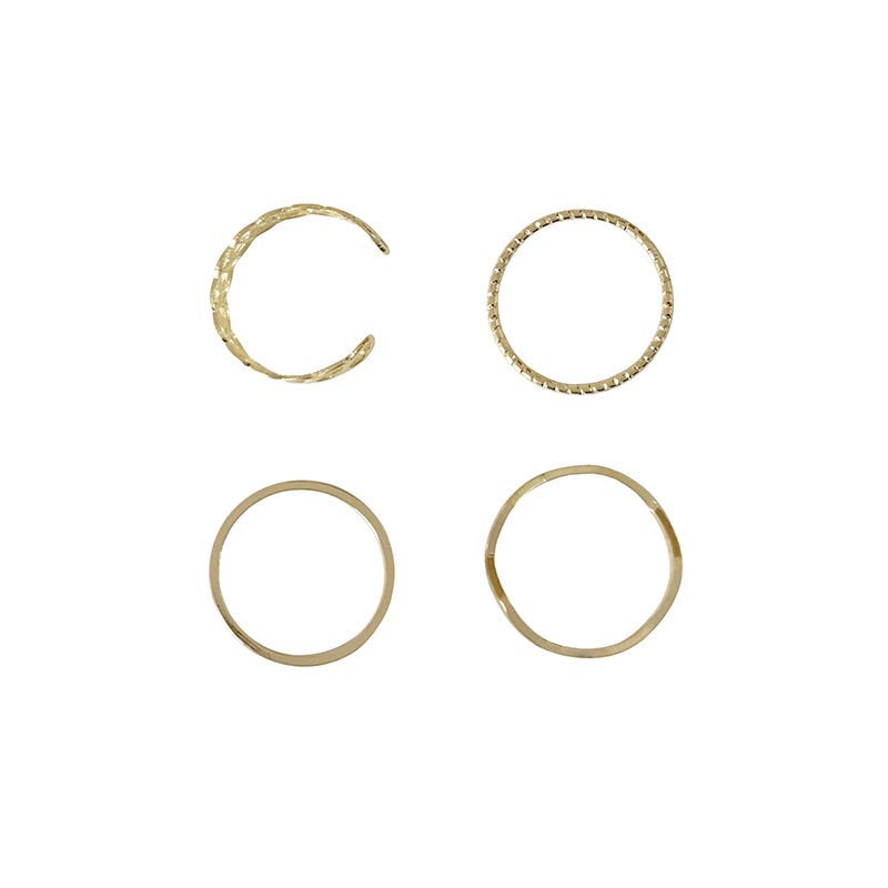 Womens Ring Set Geometric Alloy Rings Korean Wave Twist Jewelry Individually Packaged Fashion Accessories For Women
