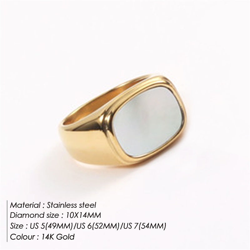 Womens Stainless Steel Ring Black And Gold Simple Design Elegant Fashion Jewelry For Women US5 US6 US7 US8 Everyday