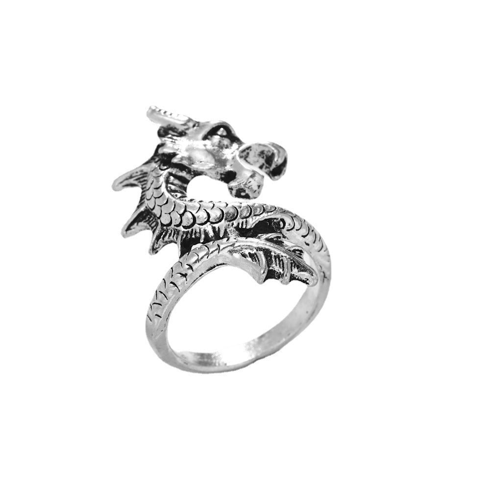 Dragon Tortoise Tail Ring Unique Geometric Alloy Statement Ring for Women and Men Unisex Electroplated New Design