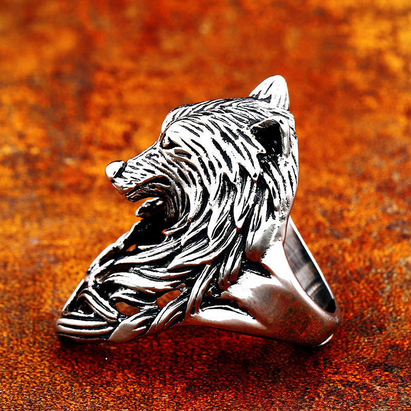 Men's Stainless Steel Ring Animal Shape Punk Fashion Party Ring All Compatible Metal Ring Customized Item Type Rings