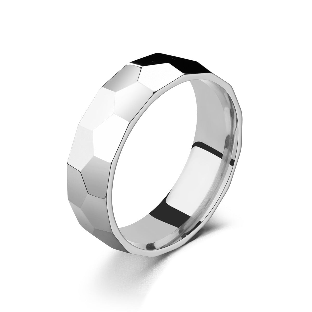 Unisex Titanium Ring Irregular Polished Wave Design Fashion Jewelry Ring For Men And Women Band Gift And Pearl