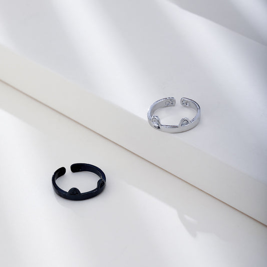 Unisex Geometric Cat Ear Ring Adjustable Alloy Electroplated Ring European American Fashion Jewelry Gift Style Ring