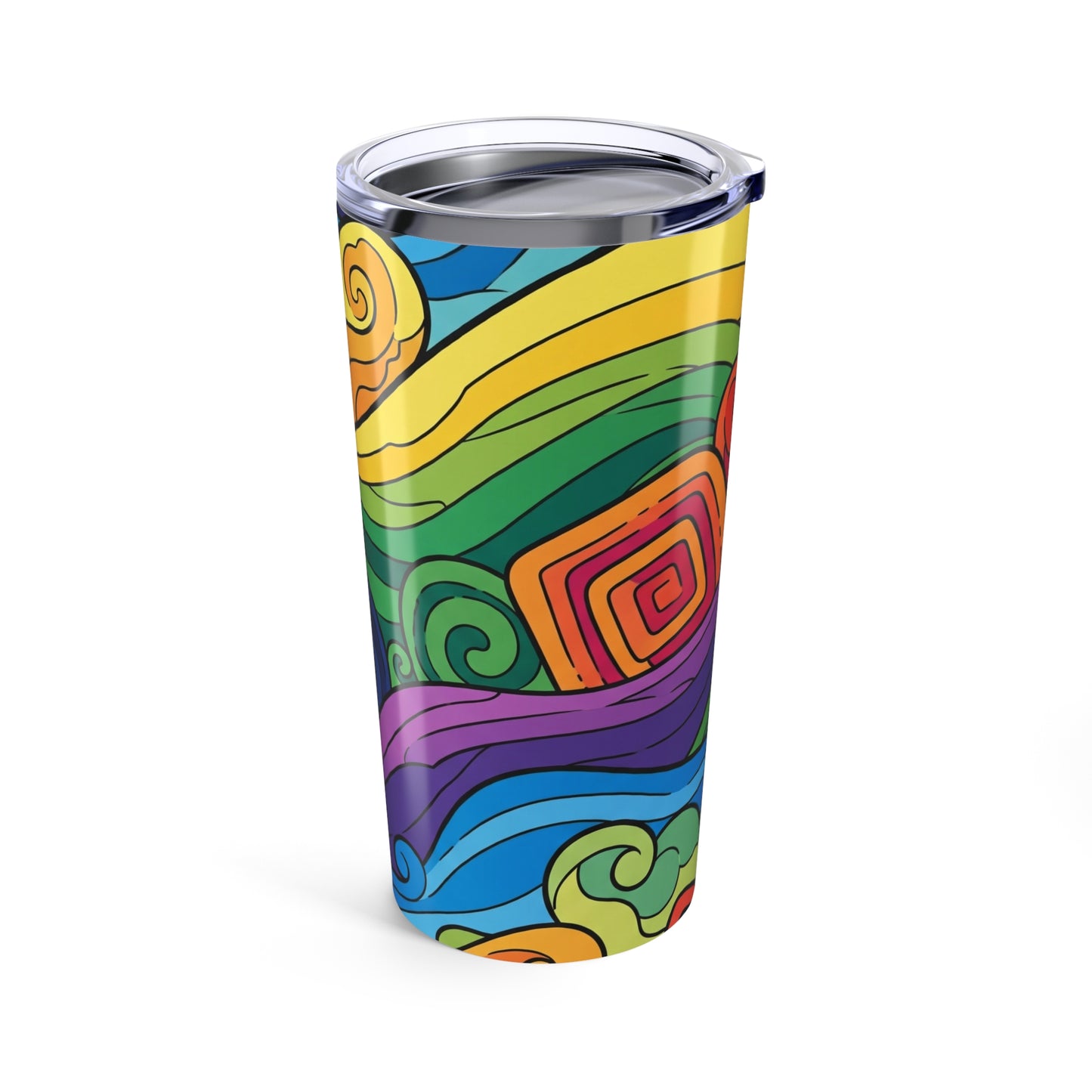 20 Oz Stainless Steel Tumbler Printed Design Double Wall Vacuum Insulation Spill Resistant Durable Hot Cold Drinks