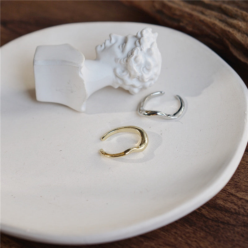 Two Tone Ring Alloy Geometric Design Gold And Silver Plating Sleek Modern Jewelry For Travel Gift Travel Ready