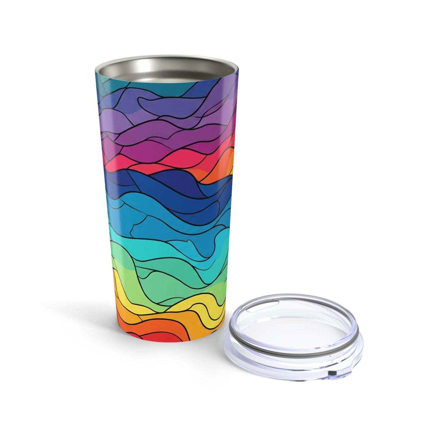 20oz Stainless Steel Tumbler With Double Wall Vacuum Insulation Spill Resistant Lid Printed Travel Mug For