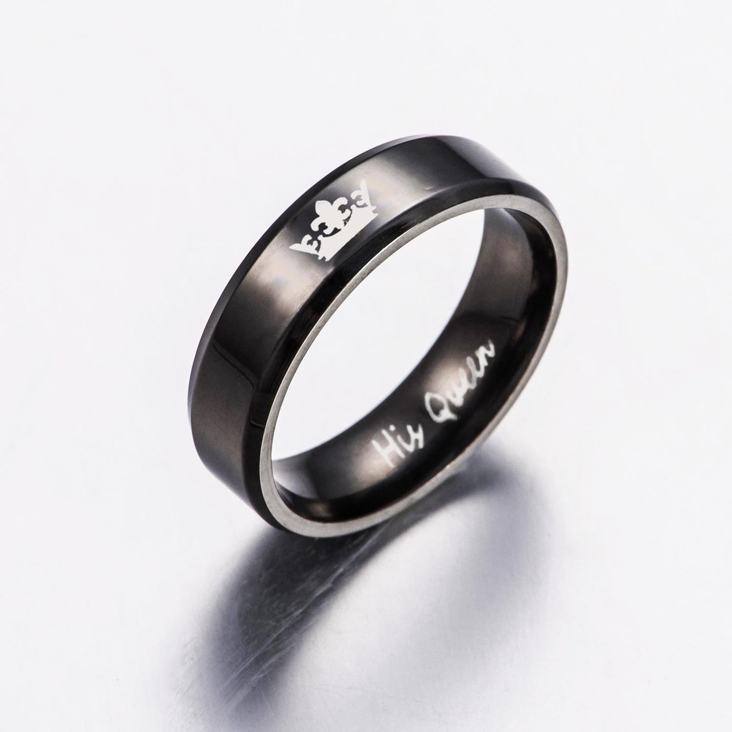 His Queen Her King Crown Wedding Rings Stainless Steel Matching Coupled Jewelry Gift To Couples Deluxe Edition