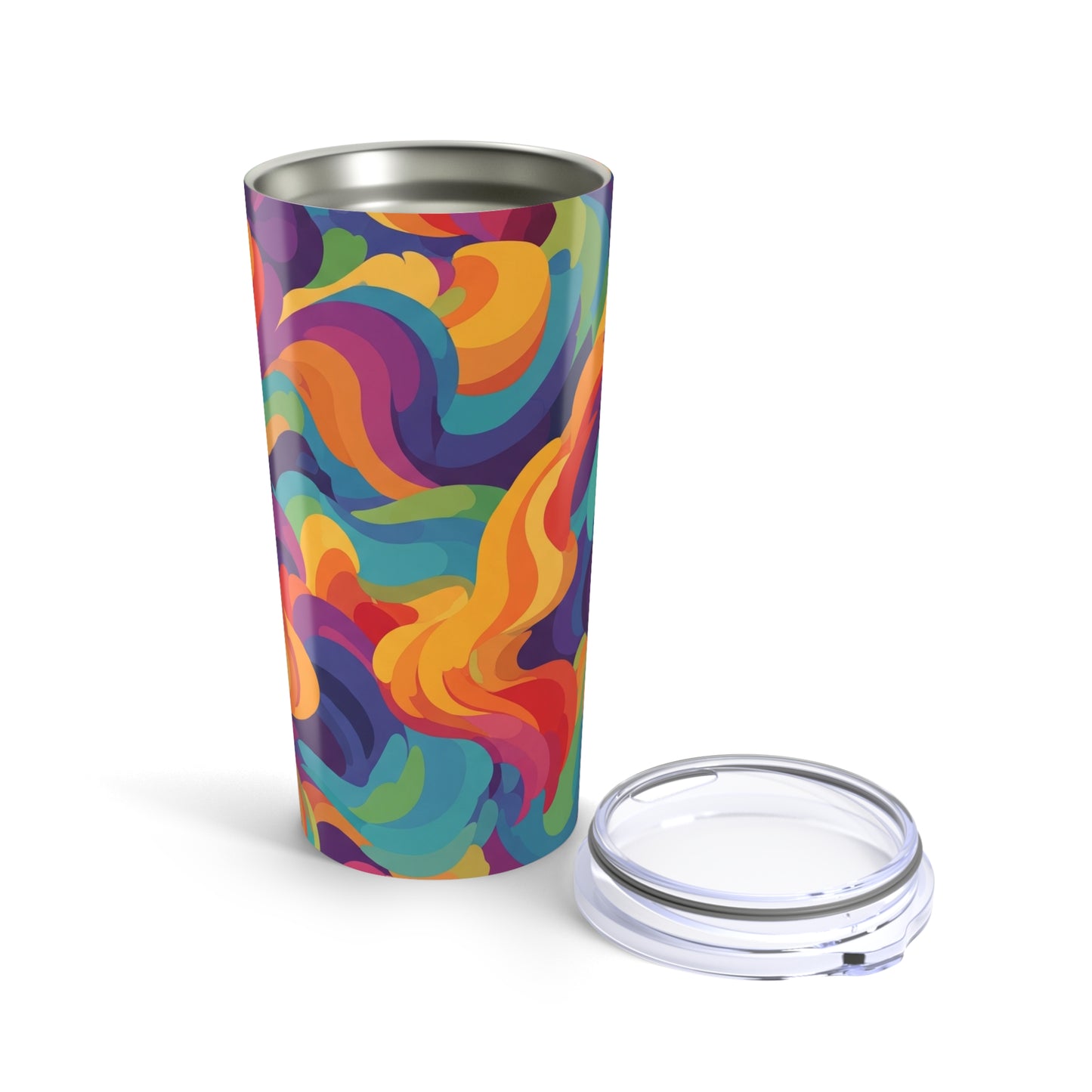 20oz Stainless Steel Tumbler With Abstract Art Double Wall Vacuum Insulated Spill Resistant Keeps Beverages Hot Or