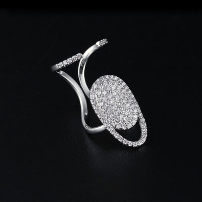 Women Fashion Alloy Nail Ring Heart Shaped Creative Design Silver And Gold Accessory For Unique Look Sparkles