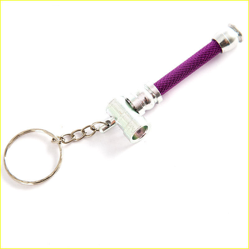 Aluminum Pipe Keychain Unisex Reusable Modern Design Purple