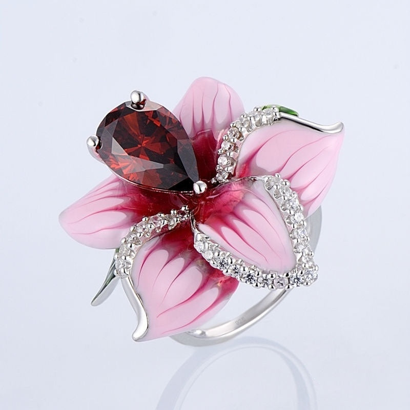 Elegant Rose Flower Ring European Alloy Floral Design Electroplated Finish Fashion Jewelry Ring European Color
