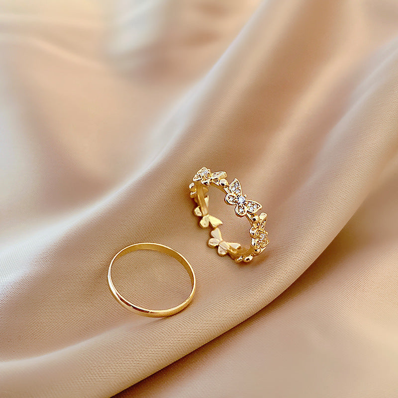 Geometric Gem Inlay Silver Ring 925 Adjustable Open Ring Korean Style Women Fashion Jewelry Everyday Wear For Daily Glam