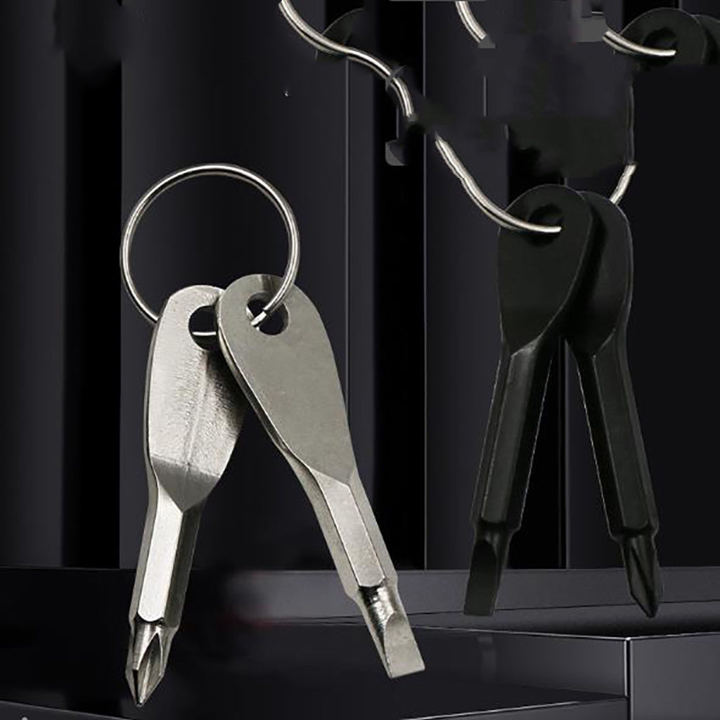 Keychain Screwdriver Set Mini Portable Design Phillips Flat Blade And Hex Cross Head For On The Go Repairs Now