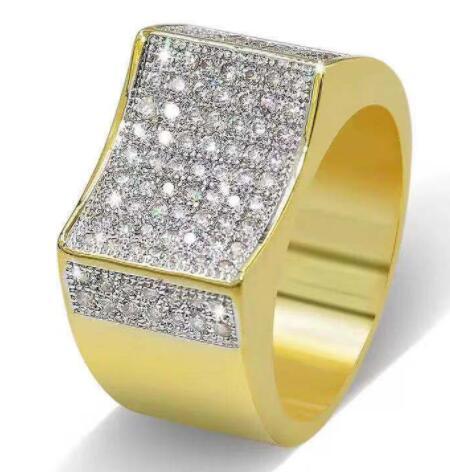 Mens Star Ring Gold Plated Copper Ring Micro Zircon Inlaying Indiv Packed Electroplated Finish Fashion Jewelry