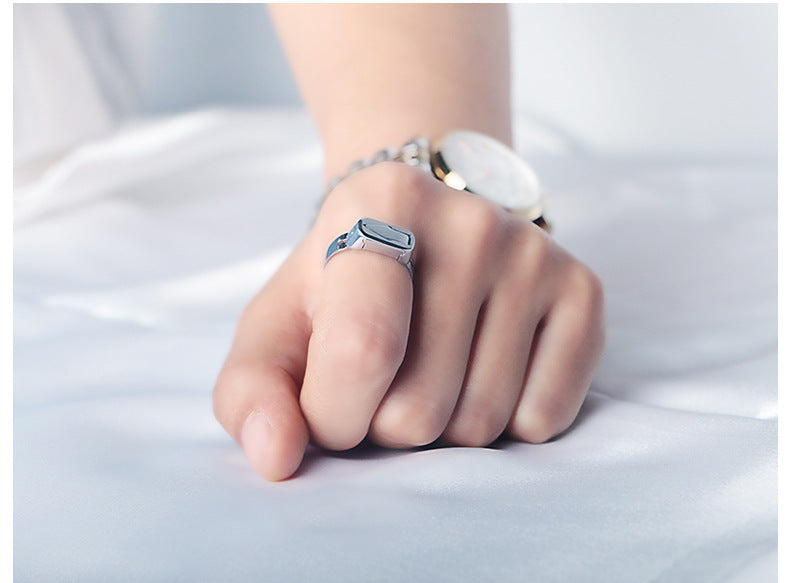 Stainless Steel Ring Simple Design Personal Protection Ring Fashionable Everyday Wear Festival Accessory Items