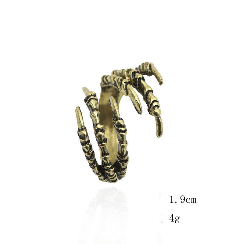 Unisex Metal Eagle Claw Ring Gold Plated Punk Gothic Electroplated Bold Statement Ring Fashion Jewelry Color As Shown
