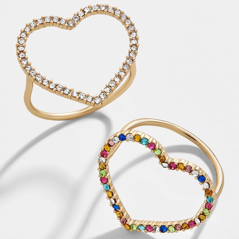 Heart Shape Couple Rings Set Alloy Plated Finish His Hers