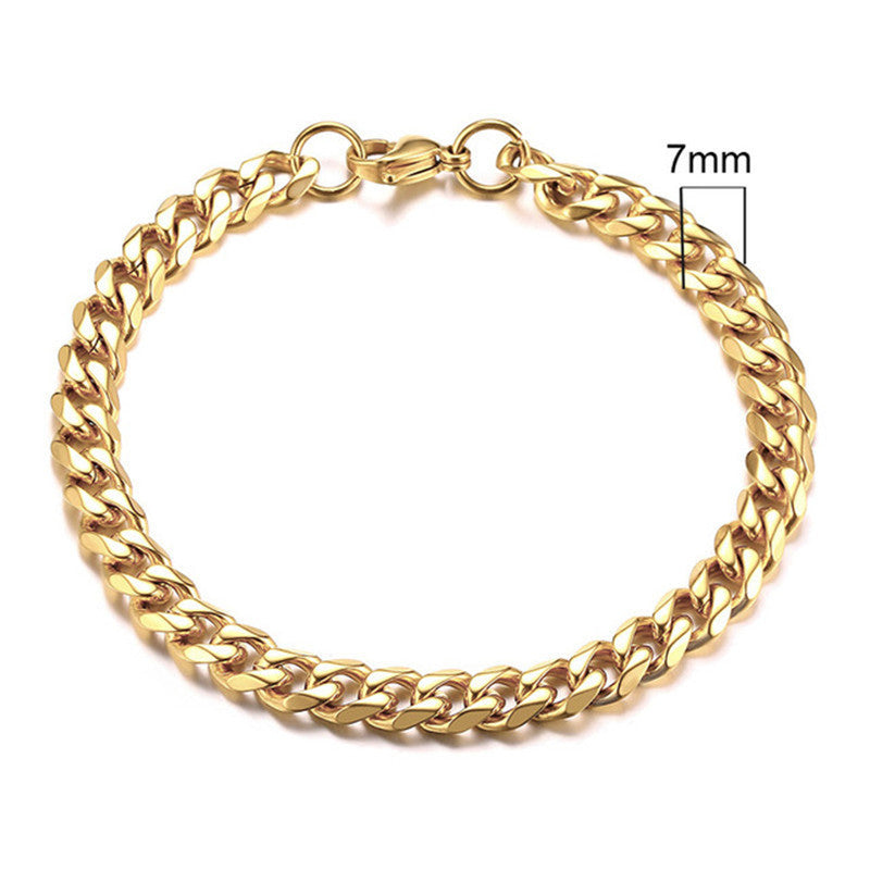 Mens Metal Gold Plated Stainless Steel Bracelet Handwork Fashion Jewelry Electroplated Trendy Metal Accessory Gift