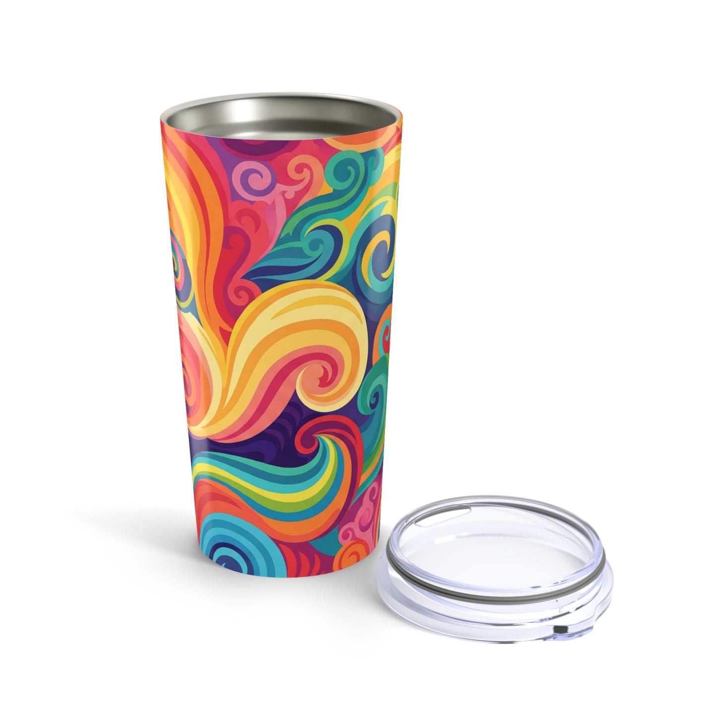 20oz Stainless Steel Tumbler Double Wall Vacuum Insulation Spill Resistant Travel Mug Printed Artwork Hot Cold