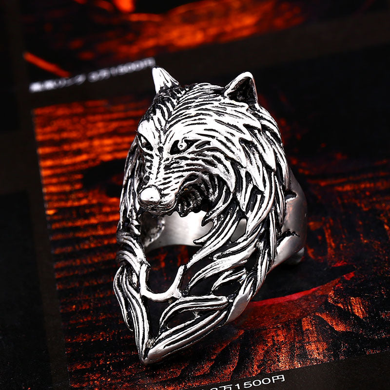 Men's Stainless Steel Ring Animal Shape Punk Fashion Party Ring All Compatible Metal Ring Customized Item Type Rings