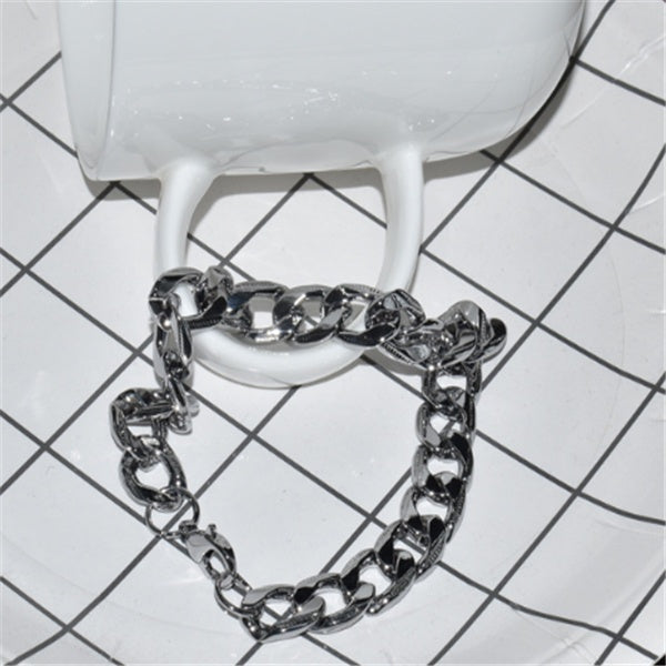 Mens Titanium Steel Bracelet Geometric Design Durable Jewelry For Everyday Wear Gift Modern Everyday Wear Chic