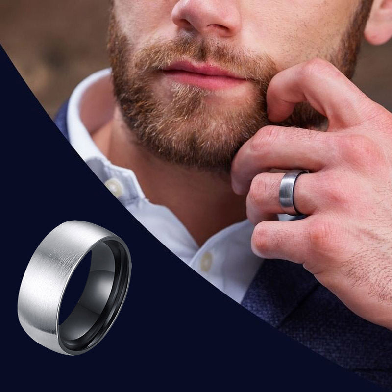 Mens Square Titanium Steel Ring Polished Band For Men Fashion Jewelry Gift For Him Elegant Classic Engagement Ring
