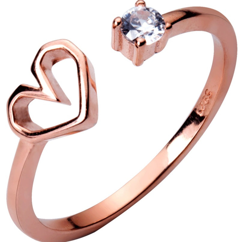 Silver DiamondShaped Hollow Ring 0.7cm Wide 0.55cm High Dainty Elegant Everyday Minimalist Jewelry Gift For Her