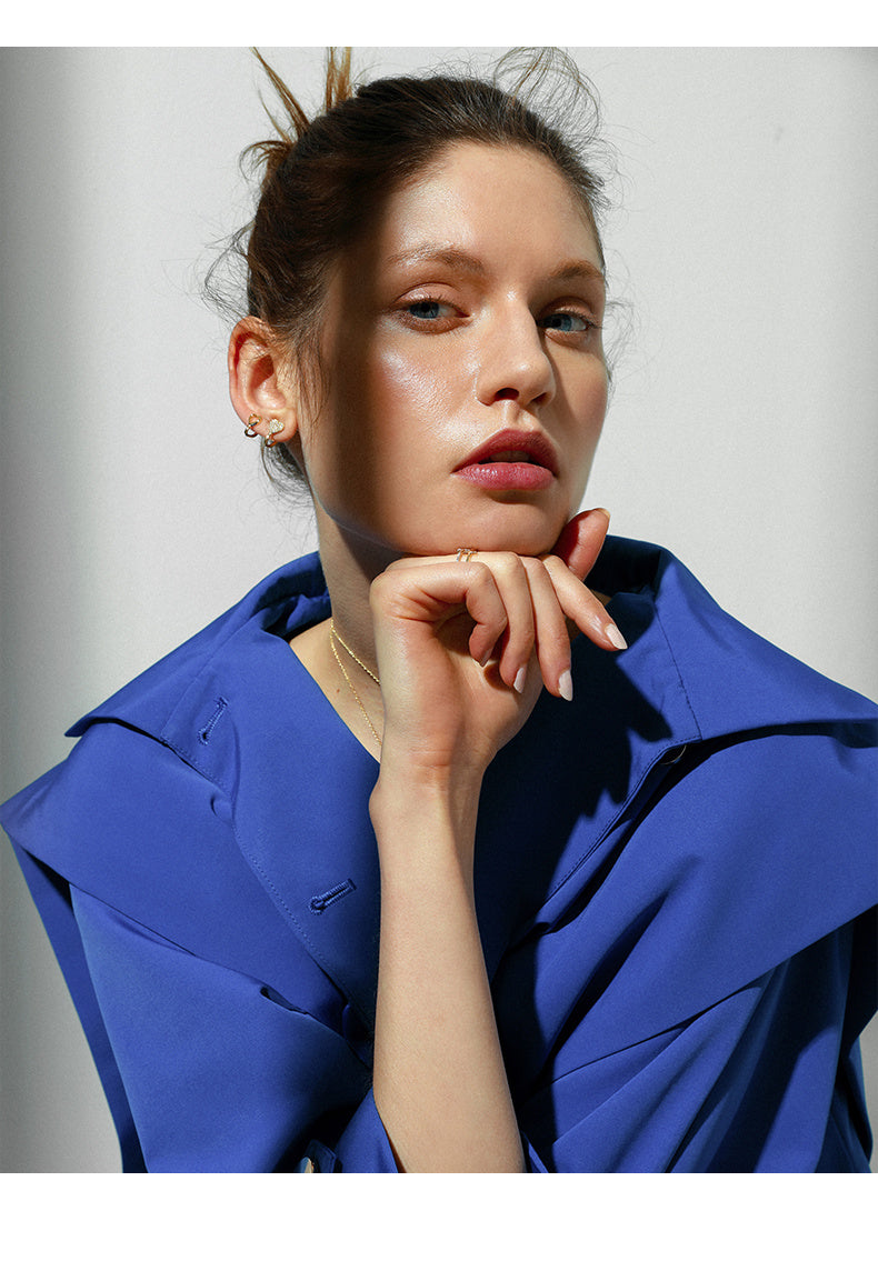 Womens Double Ring Gold Plated Copper Ring With Cross Crown Roman Numeral Patterns Lightweight Fashion Jewelry