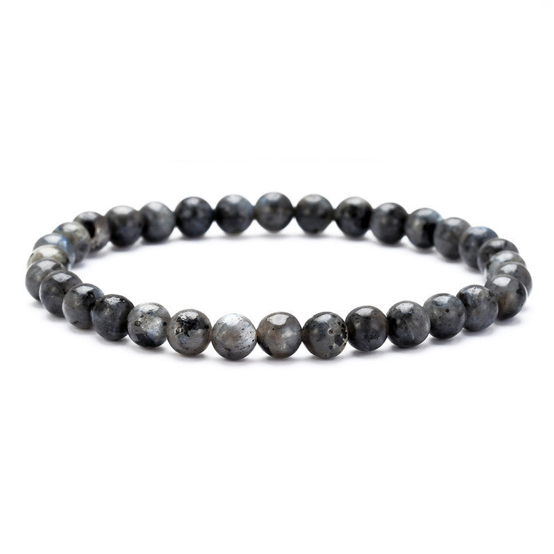 Unisex White Crystal Geometric Volcanic Stone Bracelet