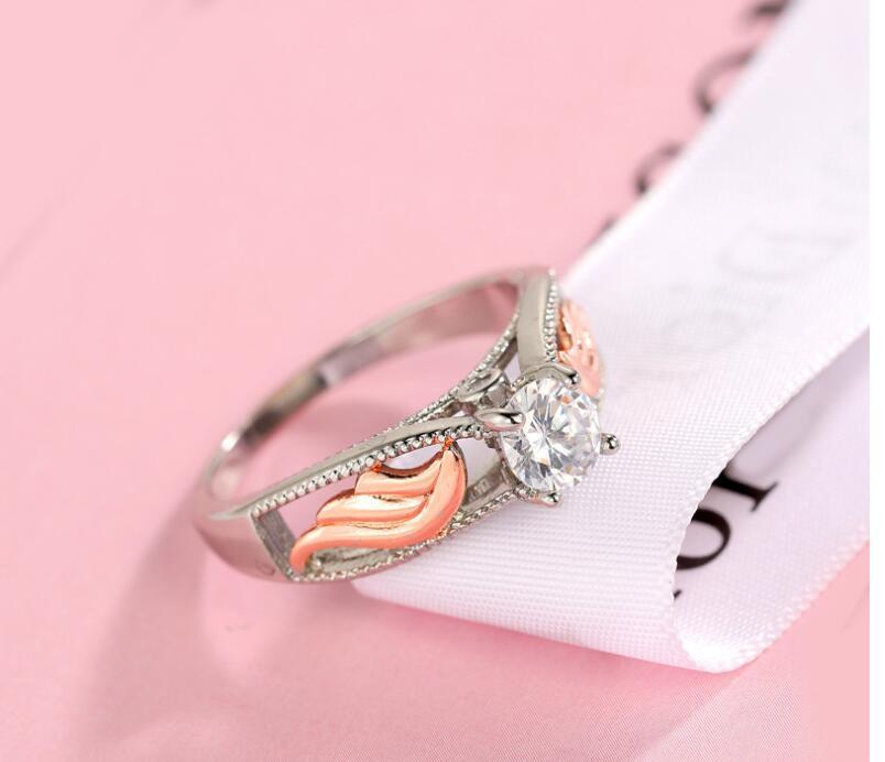 Unisex Ring Two Color Plated Zircon Inlaid Geometric Copper Base Platinum Plated Durable Jewelry Style Europe Fashion