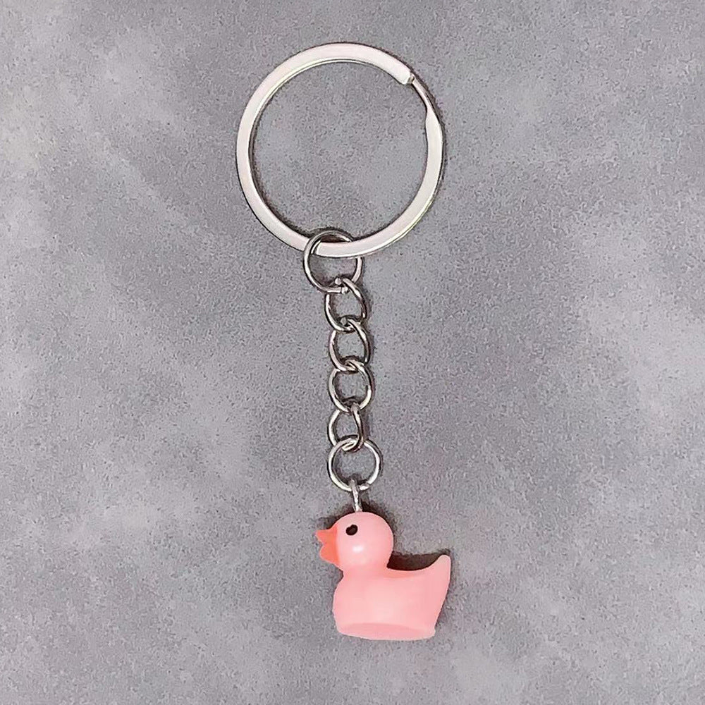 Cute Duck Keychain Pendant Women Girls Trendy Fashion Accessory Gift For Bags Backpacks Purses Resin Finish Shiny