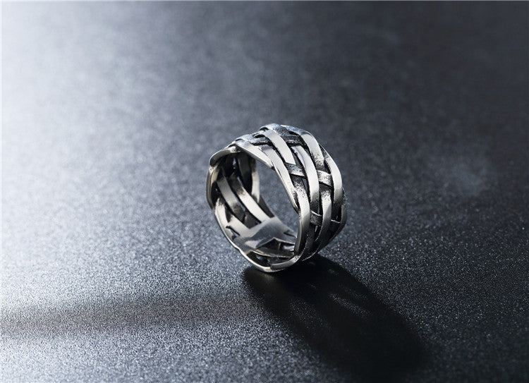 Personalized Retro Woven Extra Wide Ring