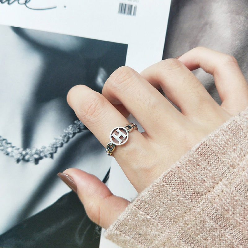 Copper Initial H Ring Alphabet Jewelry Travel Souvenir Gift