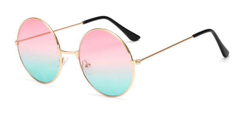 Vintage Round Sunglasses Circle Frame AC Lenses Trendy Metal Eyewear Sun Shielding Glasses Fashion Accessories