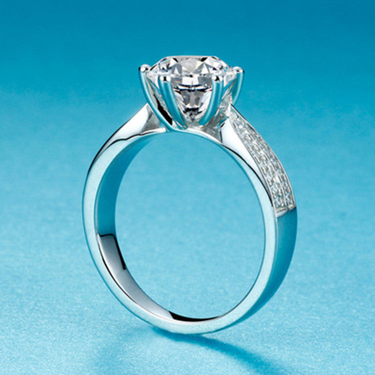 Crown Shaped Platinum Plated Copper Diamond Ring For Women Girls Elegant Fashion Jewelry Gift For Her Timeless Sparkle