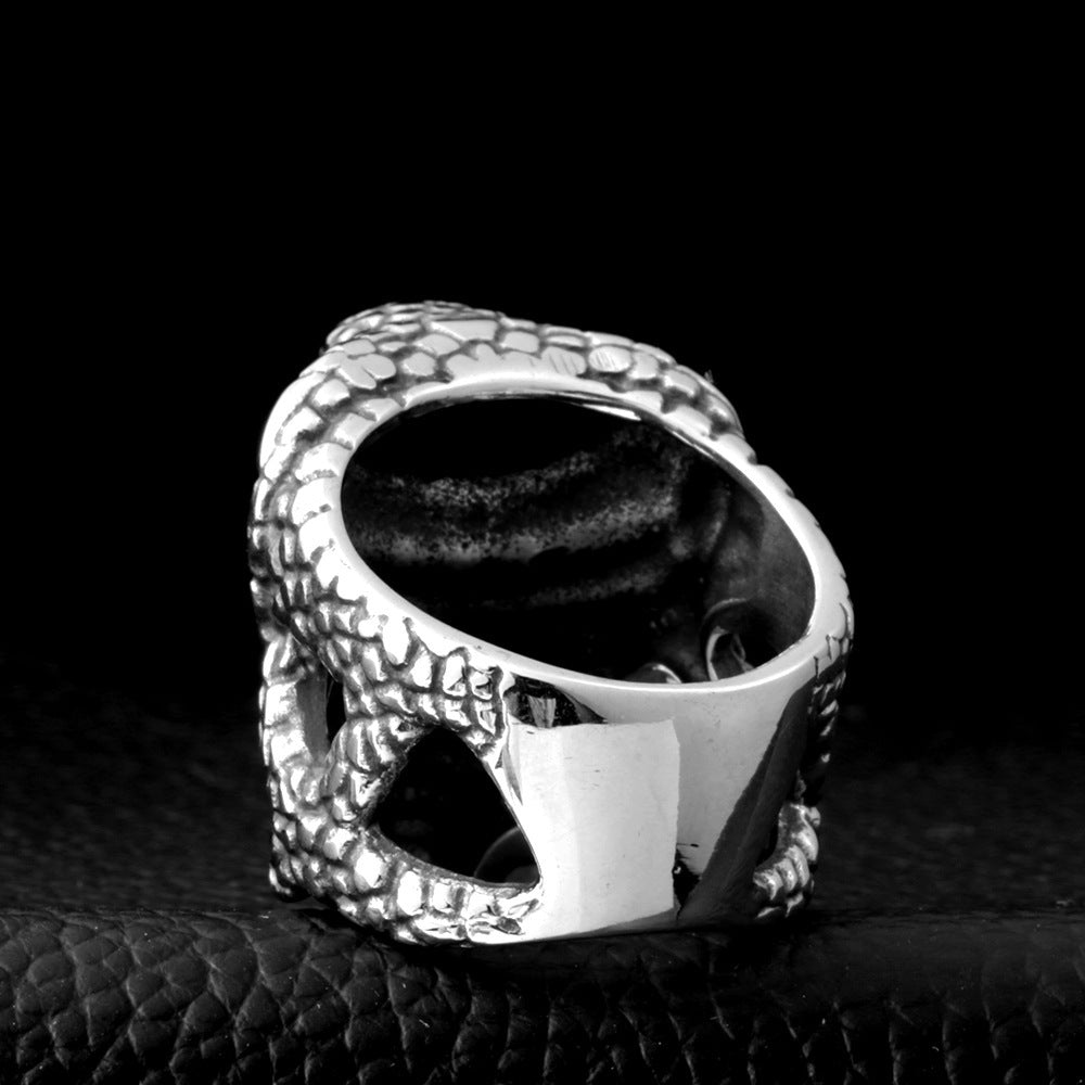Men Titanium Steel Cobra Ring Bold Statement Jewelry