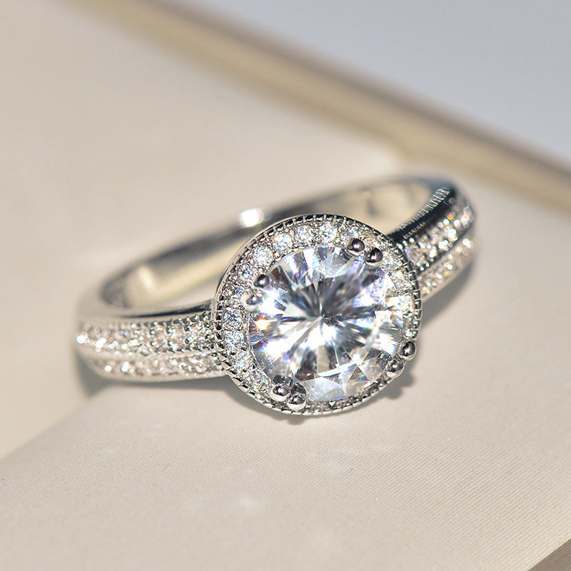 Unisex Retro Geometric Ring In S925 Sterling Silver With Zircon Full Diamond Look For Wedding Engagement Jewelry